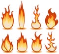 Fire And Flames Symbols Set