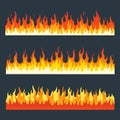 Fire flames vector set Royalty Free Stock Photo