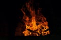 Fire and flames - wood burning Royalty Free Stock Photo