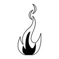 Fire flamme symbol black and white Royalty Free Stock Photo