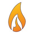 Fire flamme symbol blue lines