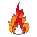Fire flamme symbol blue lines