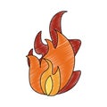 Fire flamme symbol scribble Royalty Free Stock Photo