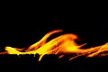 Fire flams on black background