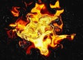 Fire flash on black backgrounds Royalty Free Stock Photo