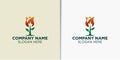 fire and flower logo design vector, nature logo design concept