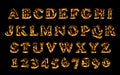 Fire font collection, alphabet of flame. Royalty Free Stock Photo