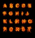 Fire font collection Royalty Free Stock Photo