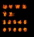 Fire font collection Royalty Free Stock Photo