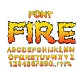 Fire font. Flame ABC. Fiery letters. Burning alphabet. Hot typography. blaze lettring