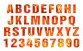Fire font set. flame Alphabet Royalty Free Stock Photo