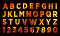 Fire font set. flame Alphabet Royalty Free Stock Photo