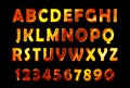 Fire font set. flame Alphabet Royalty Free Stock Photo