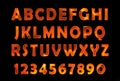 Fire font set. flame Alphabet Royalty Free Stock Photo