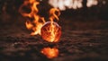 The fire ball was smooth and clear, and it contained a small flame that flickered and danced. Royalty Free Stock Photo