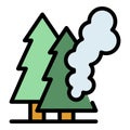 Fire forest icon vector flat Royalty Free Stock Photo
