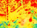 Fire in forest viewd by thermal camera Royalty Free Stock Photo