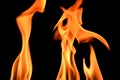 Fire frame on black background Royalty Free Stock Photo