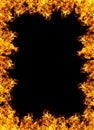 Fire frame on a black background Royalty Free Stock Photo