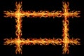 fire frame isolated on black Royalty Free Stock Photo