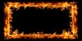 fire frame isolated on black background AI Generative Royalty Free Stock Photo