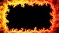 Fire frame red and yellow flames burning dark background Royalty Free Stock Photo