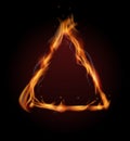 Fire frame template. Realistic triangle shape flame Royalty Free Stock Photo