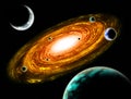 Fire galaxy planet Space illustration. Royalty Free Stock Photo