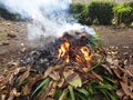 fire in the garbage incinerator Royalty Free Stock Photo