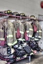 Fire Gear at the Ready in the Firehouse