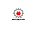 Fire Gear Icon Logo Design Element