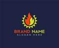 Fire gear logo designs fire industry logo vector