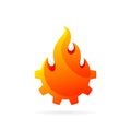 fire and gear vector logo dsing template Royalty Free Stock Photo