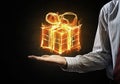 Fire gift box Royalty Free Stock Photo