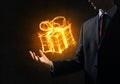 Fire gift box Royalty Free Stock Photo