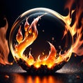 Fire in the glass sphere Royalty Free Stock Photo