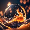 Fire in the glass sphere Royalty Free Stock Photo
