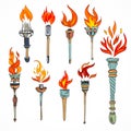 Torch icon sketch vector illustration Royalty Free Stock Photo