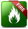 Fire green square button
