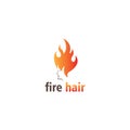 Fire hair logo vector illustration color woman design Royalty Free Stock Photo