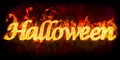 Fire Halloween inscription, 3D