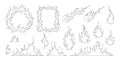 Fire Hand Drawn Set Royalty Free Stock Photo