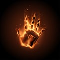 Fire hand illustration Royalty Free Stock Photo