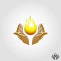 Fire Hand Vector is a Power symbol or Save Energy Solution
