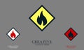 fire hazard board fire warning logo icon