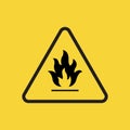 Fire hazard icon flat vector illustration Royalty Free Stock Photo