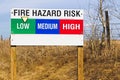 Fire hazard risk indicator sign Royalty Free Stock Photo