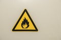 Fire hazard sign on a gray background Royalty Free Stock Photo
