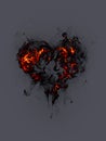 Heart made of smoke and fire Royalty Free Stock Photo