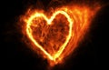 Fire Heart On Black